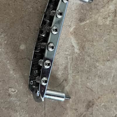 1960s Fender Jazzmaster Jaguar guitar bridge threaded saddles image 2