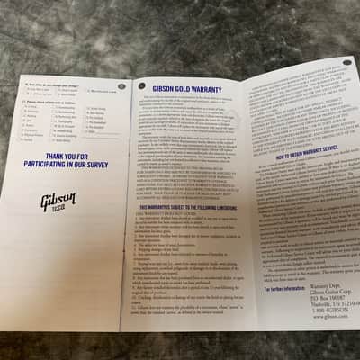 Gibson Warranty Card & Les Paul Inspection Tag 1998 image 3