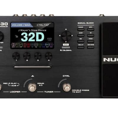 NUX MG-30 Versatile Modeler Multi Effects Guitar Processor Pedal Bundle W/ 15' Guitar Cable and 2 Flat Pedal Patch Cables image 3