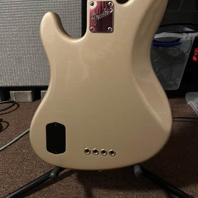 1996 Suhr Era Fender American Deluxe Jazz Bass with Rosewood Fretboard Shoreline Gold image 7