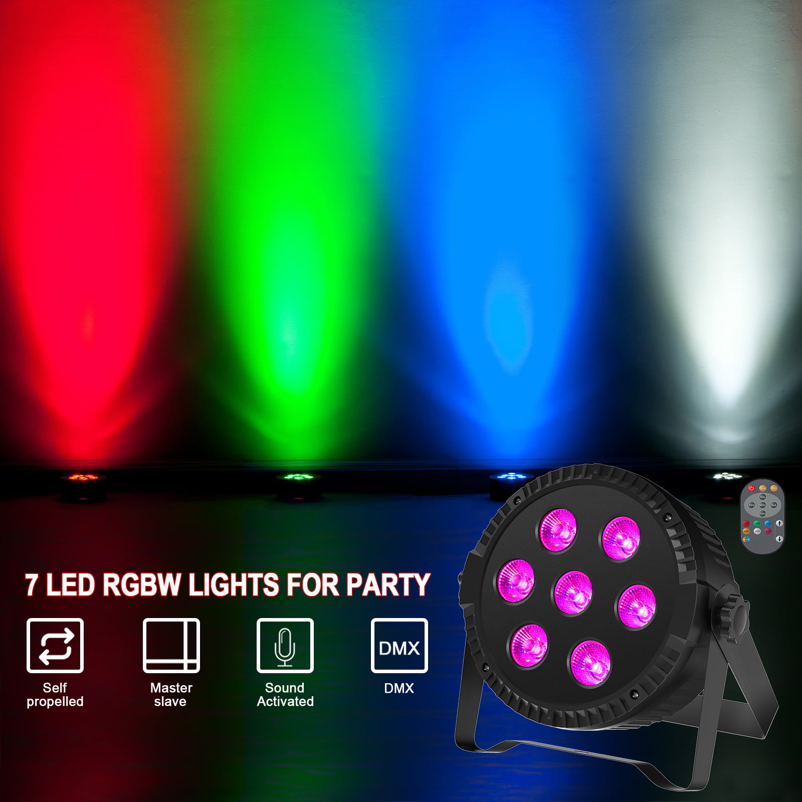 OEM 4 PACK - RGBW Lights LED Par DMX Remote photo 2