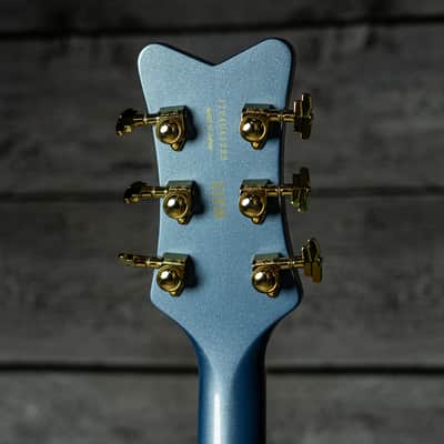Gretsch Pro Falcon Hollow Body with String-Thru Bigsby and Gold Hardware - Ebony Fingerboard, Cerulean Smoke image 10