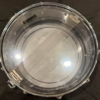 Pearl CS1450 Chad Smith Signature 14x5" Steel Snare Drum 2010s - Black Nickel image 3