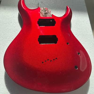 Metallic Red HH Red Basswood Guitar Body DIY Project, String Through image 3