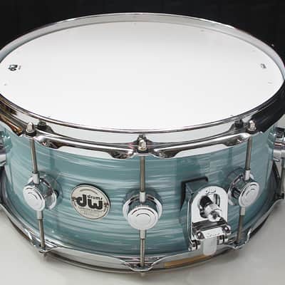 DW Collectors Maple SSC 6.5" x 14" Snare Drum w/ VIDEO! Pale Blue Oyster VLT image 3
