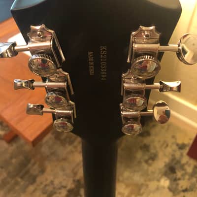 LOADED & CUSTOM” GRETSCH HOT RODDED / RAT ROD 5410t Matte Black … “MINT” … Korean made w/ Quality USA UPGRADES !!! / tvjones Brian Setzer Pups & tvjones wire harness / Tru-Arc Bridge / Quality Grover Locking tuners & high quality Gretsch Case image 7