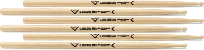 Vater Classics Drumsticks 3-pack - Big Band - Wood Tip (3-pack) Bundle image 1