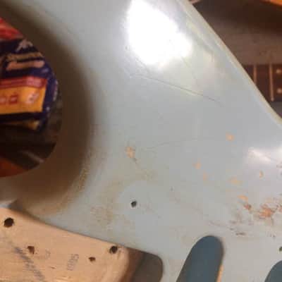 NGS Guitars. Fender LH Body 1995 Blue relic image 5