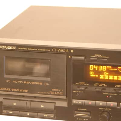 Pioneer Stereo Double Cassette Tape Deck CT-W801R Song Search Dual Recording Mic Inputs New Belts G image 3