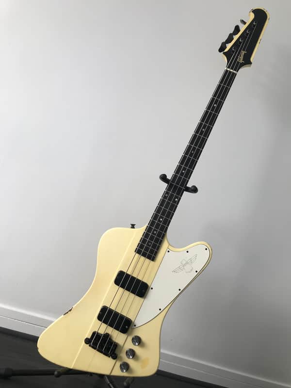 1989 Gibson Thunderbird white color image 1