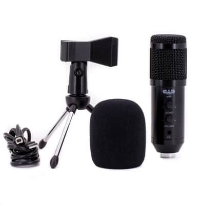 USB True Studio Grade Capsule Condenser Microphone, Side Address, Headphone Monitor, Volume Control, Echo, Incl. Tripod Stand, Mounting Clip, Cable, Windscreen image 3