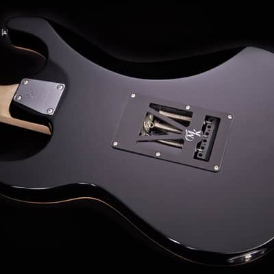 Michael Kelly 1965 Ebony Custom Collection, EPIC ELEVEN MOD, Striped Ebony Top, Swamp Ash Body image 10
