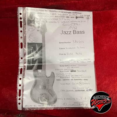 Fender   1973 Jazz Bass Sunburst Mn True Vintage image 3