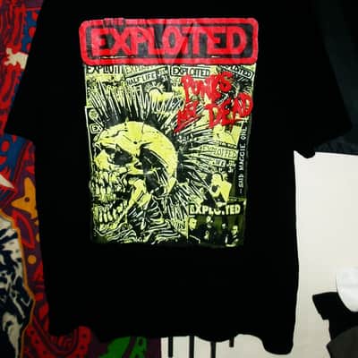 the exploited skull xl tee unisex tee - uk hardcore punk rock punks not dead image 1