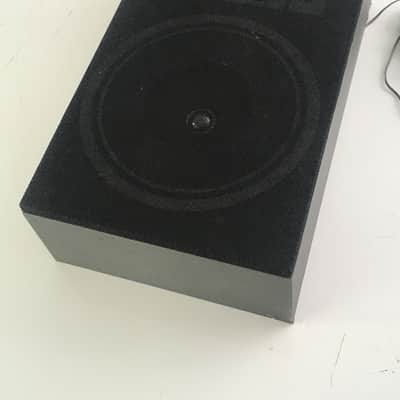 Vintage Home Audio BookShelf Speaker Grey Cabinet + 2 Cable Plugs Rare Vintage 1980s? image 3