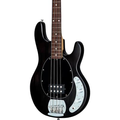 Sterling by Music Man S.U.B. StingRay RAY4 Electric Bass Guitar - Regular Satin Transparent Black Black Pickguard image 5