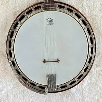 Antique 1920's Ludwig Dixie 4 string Banjo with hardshell case Chicago USA Made image 2