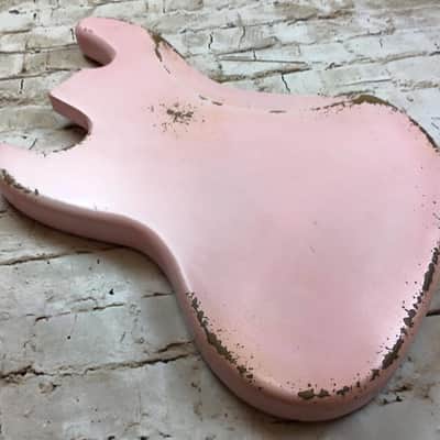 Custom Shop Guitar Relic Aged Nitro Shell Pink Jazz Bass Body MADE TO ORDER image 8
