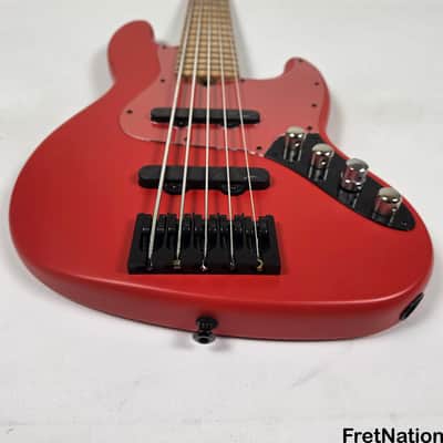 Marco Bass Guitars TFL-5 5-String 34.5" Satin Red Glockenklang - 9.84lbs image 8