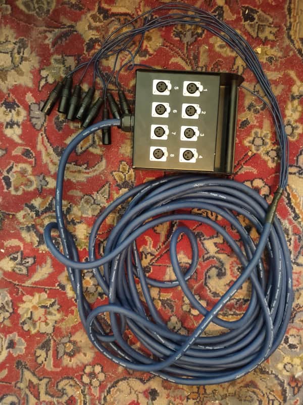 AV Link AV LINK 50 Foot 8-channel Flat XLR Snake and Stage Box 2000 - Black image 1