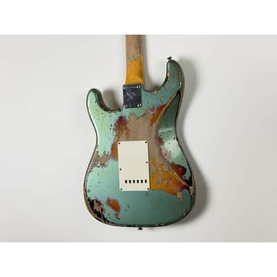 Fender CUSTOM SHOP STRATOCASTER 1965  - SUPER HEAVY RELIC SF Aged Sherwood Green Metallic over 3 Ton Sunburst image 20