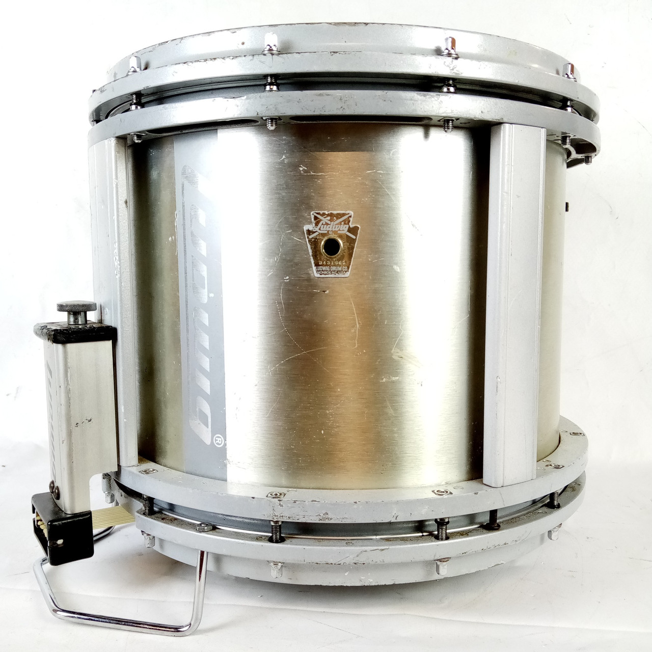 Ludwig Free Floater 12x14" Marching Snare Drum Die-Cast Rims Frame Silver Wrap — main photograph
