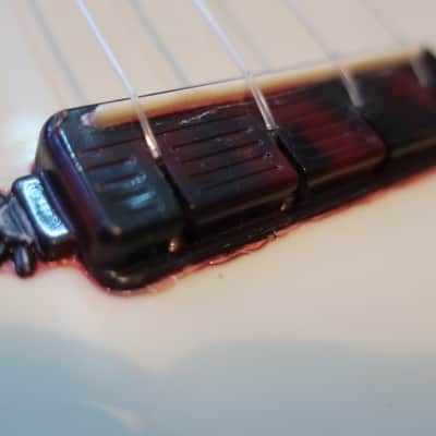 Vintage 1950s Maccaferri Islander Ukulele 4 String Uke Ukulele White Body Red MOP Pearliod image 5