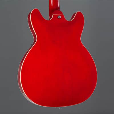 Hagstrom Viking Bass WCT Wild Cherry Transparent - Semi-Acoustic Bass righthand image 6