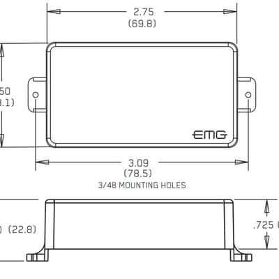 EMG 81 RED ACTIVE SOLDERLESS HUMBUCKER GUITAR PICKUP SHORT SHAFT POTS & WIRING ( 1 STRING SET EB) image 2