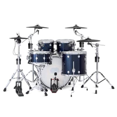 DWe 5 pc Kit Bundle with Roland Cymbals V71 Module Midnight Blue image 2