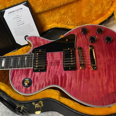 NEW! Gibson Dealer Select Custom Shop Les Paul Custom AAA Figured Top - Transparent Pink - Authorized Dealer - WOW! 8.65 lbs - G06982 image 15