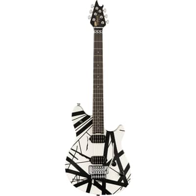 EVH Wolfgang Special Striped Series Guitar w/ Ebony Fingerboard and Gig Bag - Black and White image 3