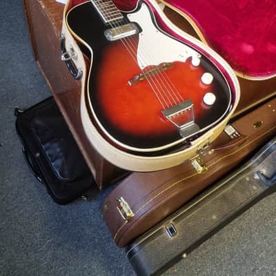 Harmony H47 Stratotone Mercury Vintage Guitar w/ DeArmond Gold Foil image 3