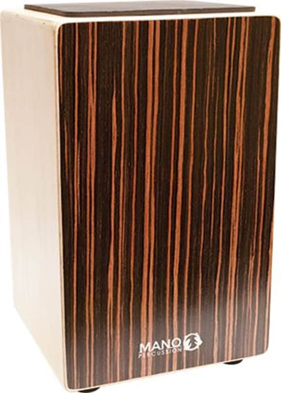 Mano Percussion #MP-CAJ100-ES - Ebony Stripes Cajon with Foam Seat and Gig Bag image 1