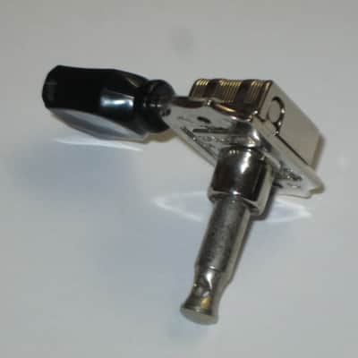 ONE near A+ genuine Gibson (Kluson) Deluxe Vintage Style Tuner for high D, A, low E side - PMMH model but with Black BUTTON (& says KLUSON DELUXE) + screws, washer, & nut with threaded shaft - HARDWARE: Nickel (from 2013 LPJ - NO guitar included) image 8