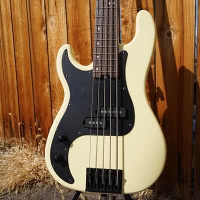 Schecter DIAMOND SERIES P-5 Ivory Left Handed 5-String Electric Bass Guitar image 4