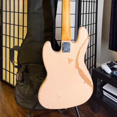 Fender Flea Artist Series Road Worn Signature Jazz Bass 2019- Shell Pink image 2