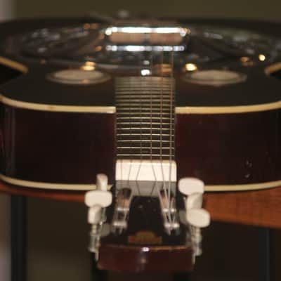 1930s -70s vintage USA Dobro resonator slide guitar nice square neck National with case image 24