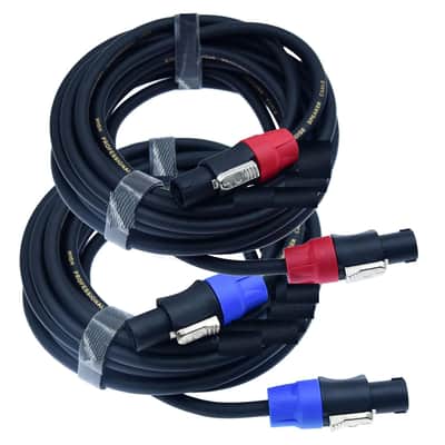 Speak on 2Pack Pro Speakon to Speakon male speaker Gauge wire lock Cable Pair 15 AWG Professional Audio Cabl Cord with port Connector for para bocina de dj Stage power amplifier (2 Conductor, 6ft) image 1