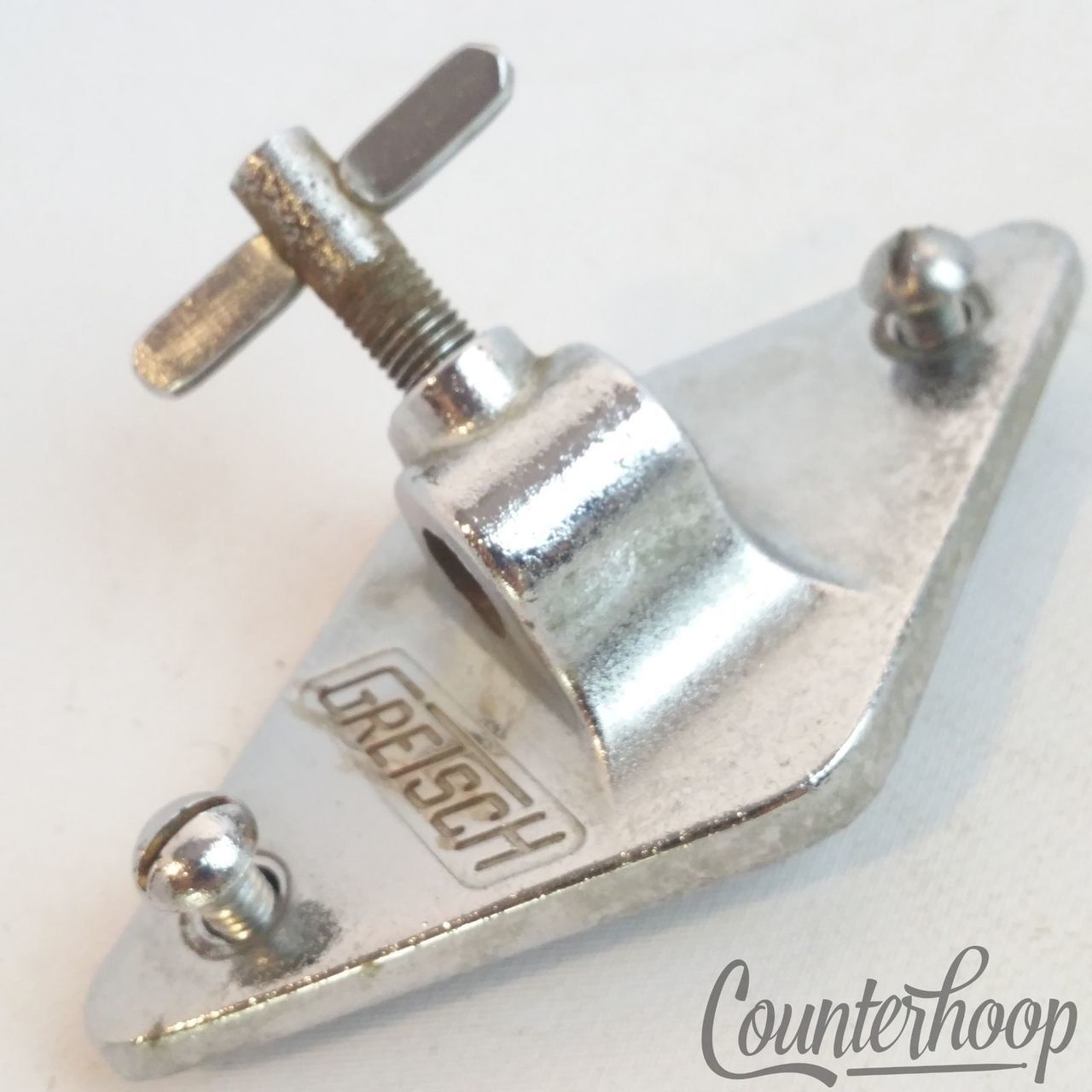 Gretsch Floor Tom Drum Leg Mount/Bass Cymbal L-Arm Chrome Diamond Bracket RB USA — main photograph