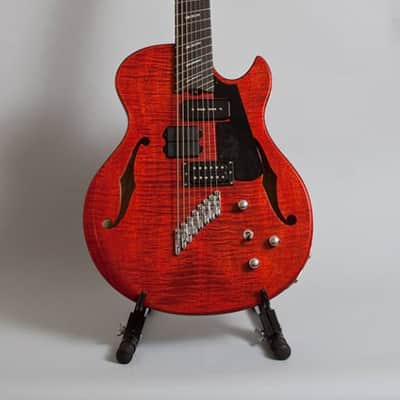 Wes Lambe 8GT 2013 - Novax-style Charlie Hunter 8 String Fanned Fret Dual Output Hollow Guitar/Bass image 14