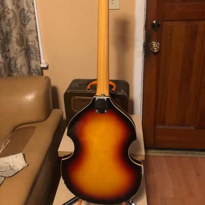 Trump Teisco violin guitar 1960s Sunburst by Tiesco image 11