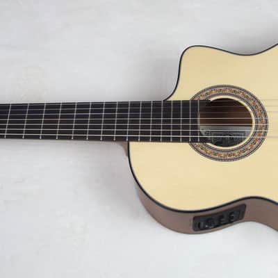 NEW Cathedral Model 107CEL 7-String Classical Harp Guitar w/Spruce Top, Pickup, Cutaway, w/SoftCase image 3