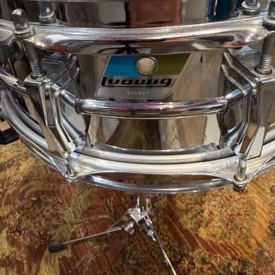 1970s Ludwig LM400 Supraphonic 14x5 Snare Drum Blue Olive Badge #840847 image 2