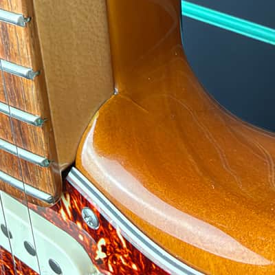 Fender American Deluxe Stratocaster HSS Amber 2006 Electric Guitar image 8