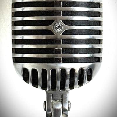 Vintage Shure 556C Fatboy Microphone, 1940's, original element, w/cable-stand image 4