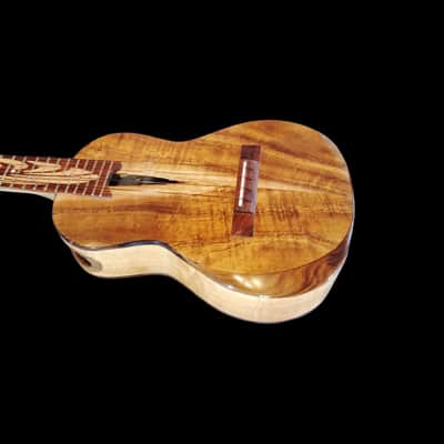 Koa with Live Edge Sound Hole Tenor Ukulele - SCJ Jazz Hat #138 image 2