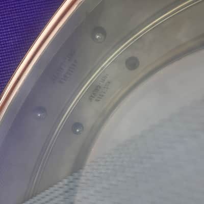 Ludwig LM400 prototype AVH Limited Edition Alex Van Halen Signature Supraphonic 6.5x14" 10-Lug Aluminum Snare Drum with Tube Lugs, Copper Hardware 2017 - Raw Aluminum image 10