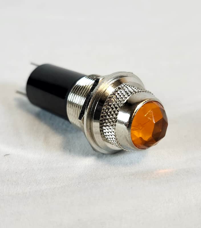 Insung LM-001-3 Amber Amplifier Panel Mount Jewel Pilot Light Assembly W/ Bulb image 1