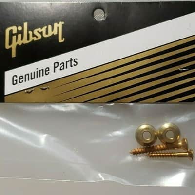 Gibson Les Paul Gold Brass Strap Buttons Set Genuine Brand New image 1